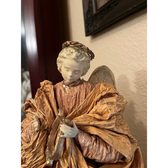 Vintage Gold Gown Angel Tree Topper - Picture 3 of 7